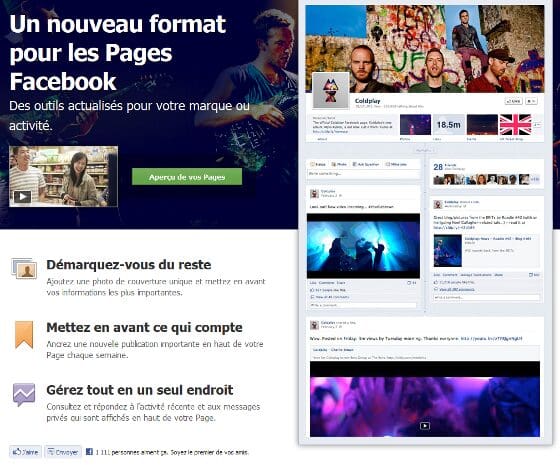Un nouveau format pour les Pages Facebook