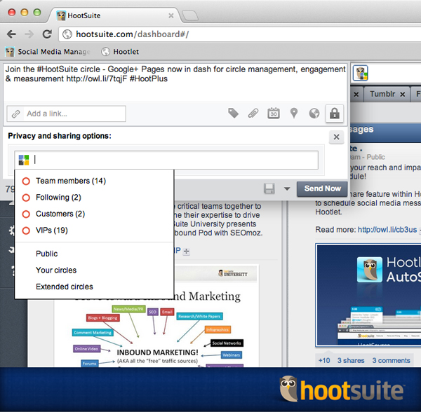 HootSuite intègre désormais la gestion des pags Google+ HootSuite saméliore