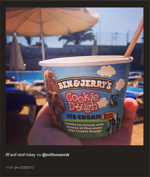 Ben & Jerry's utilise le hashtag #FanFotoFriday Animer son compte Instagram