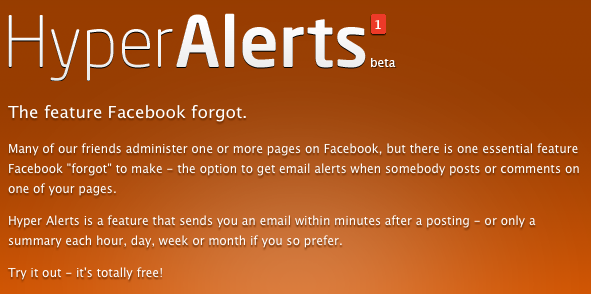 HyperAlerts : service de surveillance de page facebook