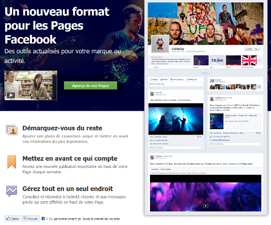 Facebook fait passer les pages en mode timeline