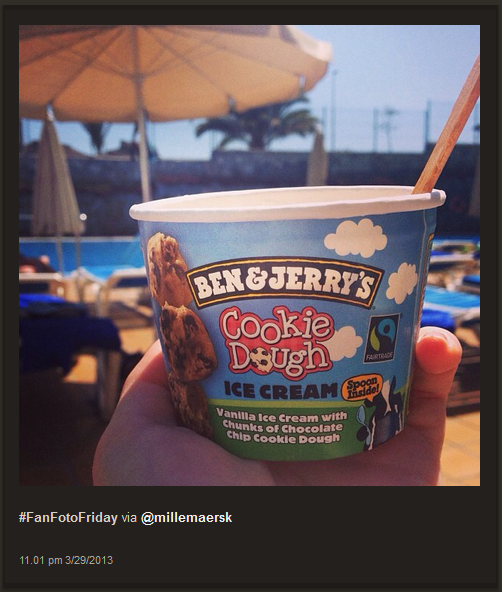 Ben & Jerry's utilise le hashtag #FanFotoFriday 