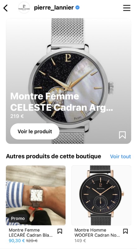 Boutique Instagram de Pierre Lannier