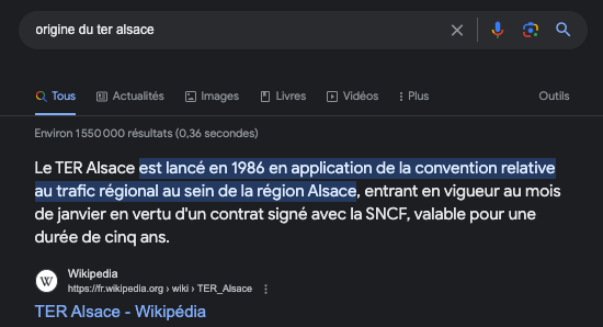 Exemple position zéro Google